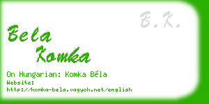 bela komka business card