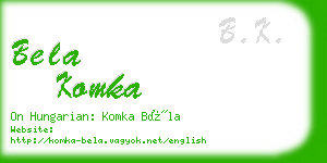 bela komka business card